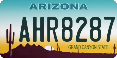 AZ license plate AHR8287