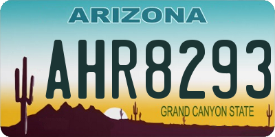 AZ license plate AHR8293