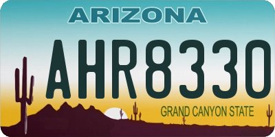 AZ license plate AHR8330