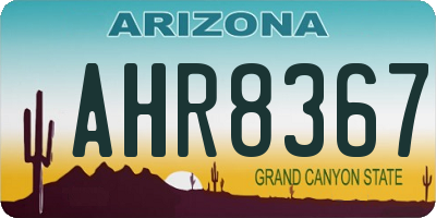 AZ license plate AHR8367