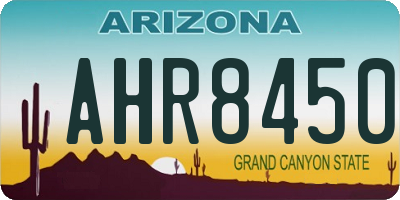 AZ license plate AHR8450