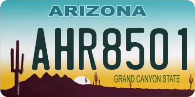 AZ license plate AHR8501