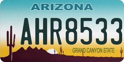 AZ license plate AHR8533