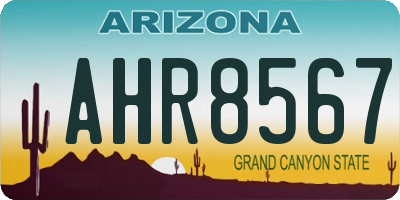 AZ license plate AHR8567
