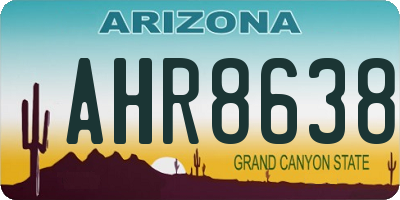AZ license plate AHR8638
