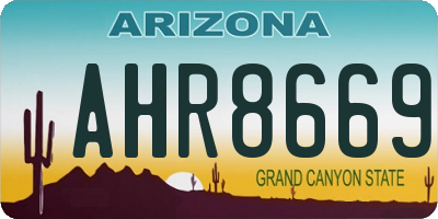 AZ license plate AHR8669