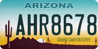 AZ license plate AHR8678