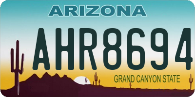 AZ license plate AHR8694
