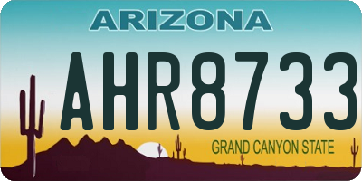 AZ license plate AHR8733