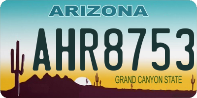 AZ license plate AHR8753