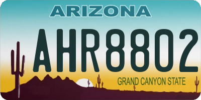 AZ license plate AHR8802