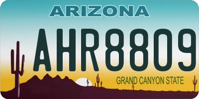 AZ license plate AHR8809
