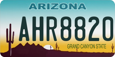 AZ license plate AHR8820
