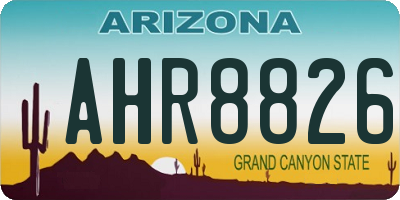 AZ license plate AHR8826