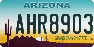 AZ license plate AHR8903
