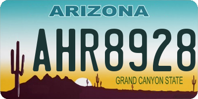 AZ license plate AHR8928