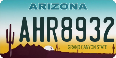 AZ license plate AHR8932