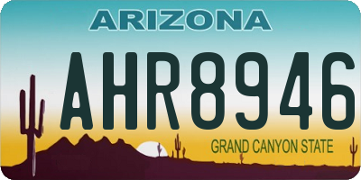 AZ license plate AHR8946