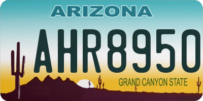 AZ license plate AHR8950