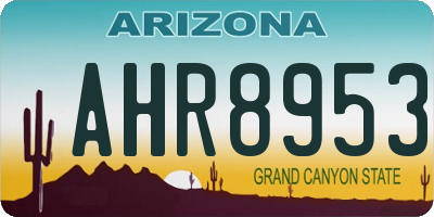 AZ license plate AHR8953