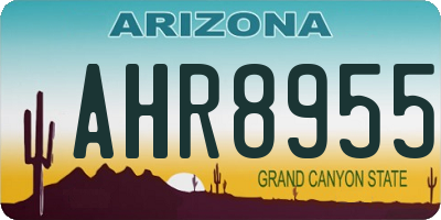 AZ license plate AHR8955