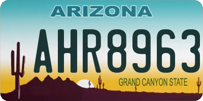 AZ license plate AHR8963