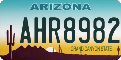 AZ license plate AHR8982