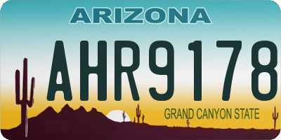 AZ license plate AHR9178