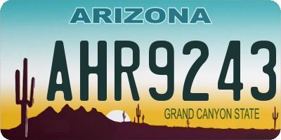 AZ license plate AHR9243
