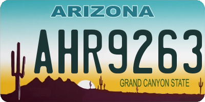 AZ license plate AHR9263