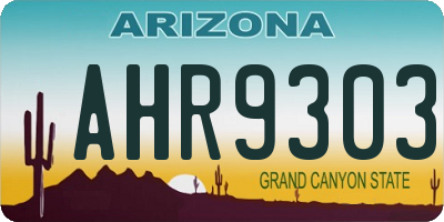 AZ license plate AHR9303