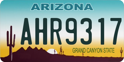 AZ license plate AHR9317