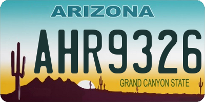 AZ license plate AHR9326