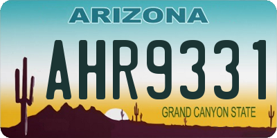 AZ license plate AHR9331
