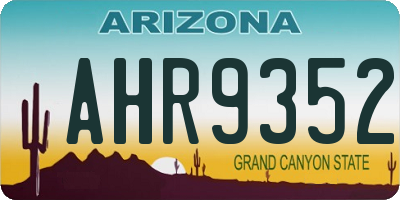 AZ license plate AHR9352
