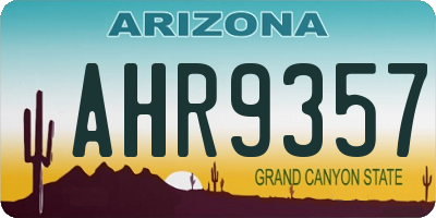 AZ license plate AHR9357