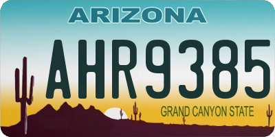 AZ license plate AHR9385