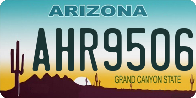 AZ license plate AHR9506