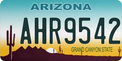 AZ license plate AHR9542