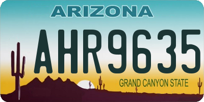 AZ license plate AHR9635