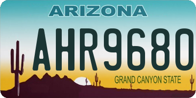 AZ license plate AHR9680