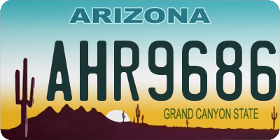 AZ license plate AHR9686