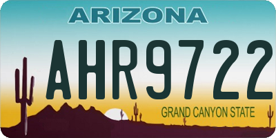 AZ license plate AHR9722