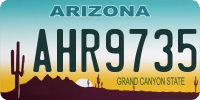 AZ license plate AHR9735