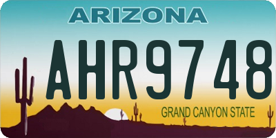 AZ license plate AHR9748