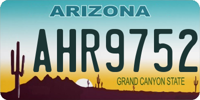 AZ license plate AHR9752
