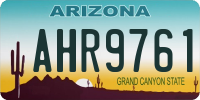 AZ license plate AHR9761