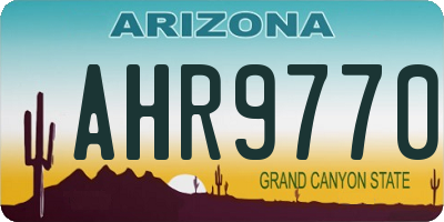 AZ license plate AHR9770