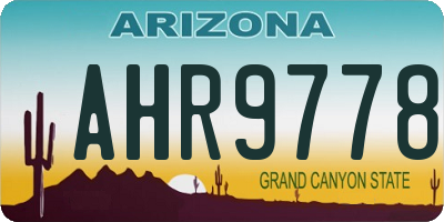 AZ license plate AHR9778