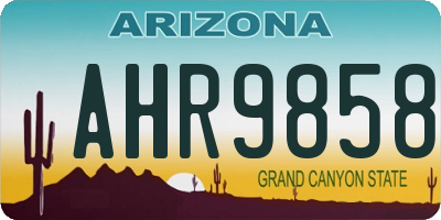 AZ license plate AHR9858